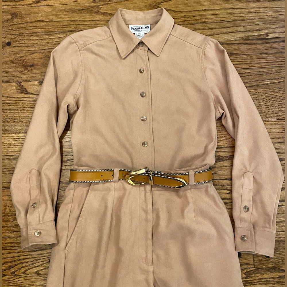 Vintage Pendleton Faux Suede Matching Two Piece Women’s Shirt and Pants